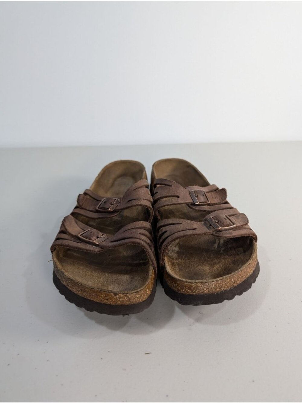 Birkenstock Granada brown leather soft footbed sandals women's size 8